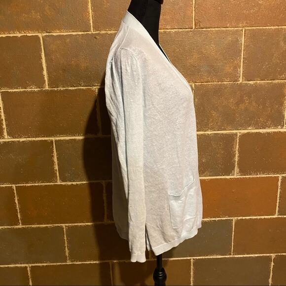 GAP Linen Blend Lightweight Seafoam Green Cardigan Sweater Women's M Medium - Picture 4 of 9